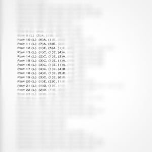 May include: A close-up of a page from a book with a list of rows and numbers. The rows are labeled with the letter "L" and the numbers are in parentheses. The numbers increase from 10 to 22.