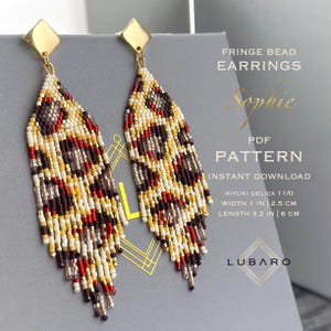 Animal Print Seed Bead Fringe Earring Pattern: Boho DIY (PDF Pattern) - Sophie