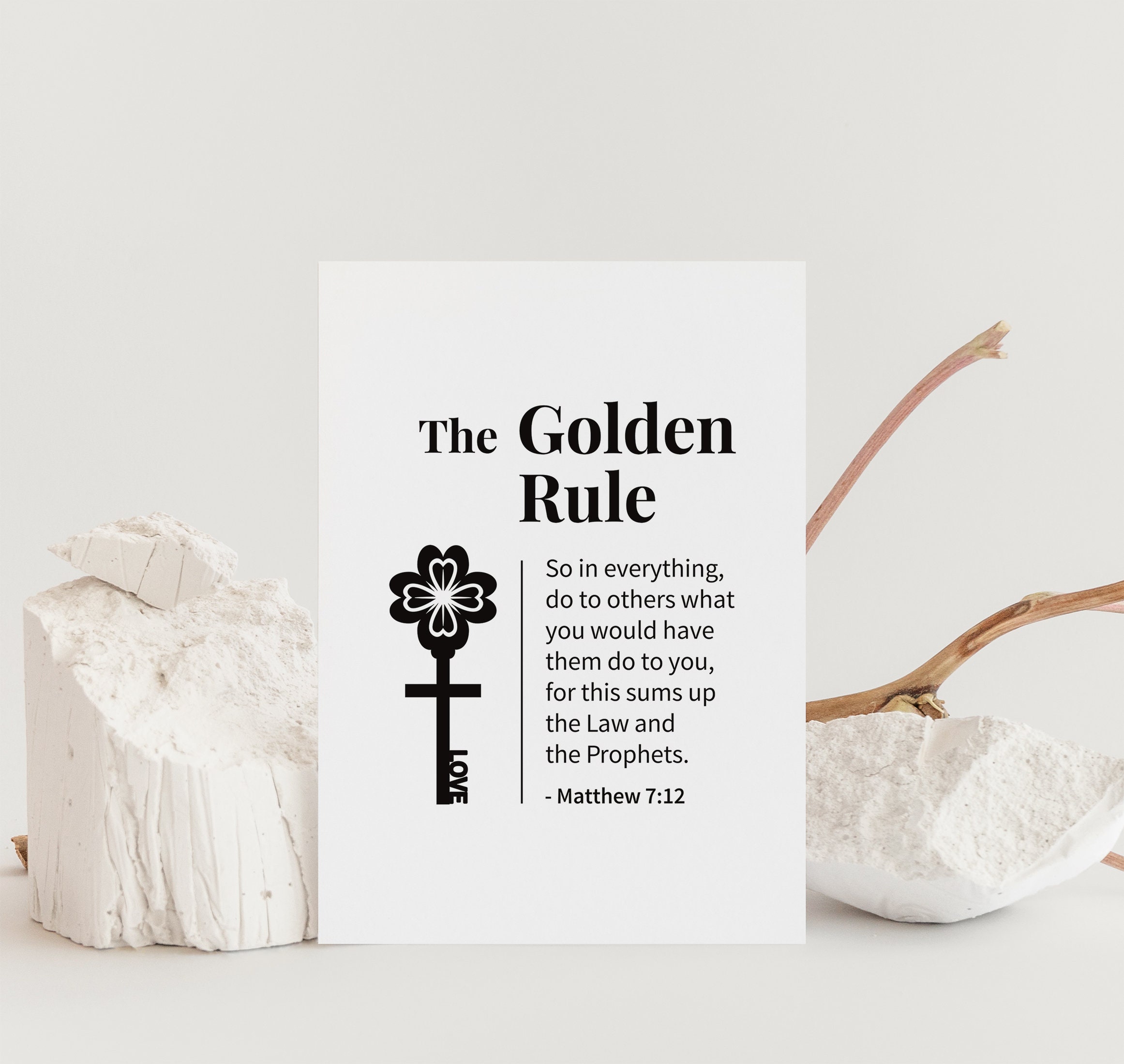 The Golden Rule, Bible Verse Wall Art, Matthew 7 12, Bible Quote Print