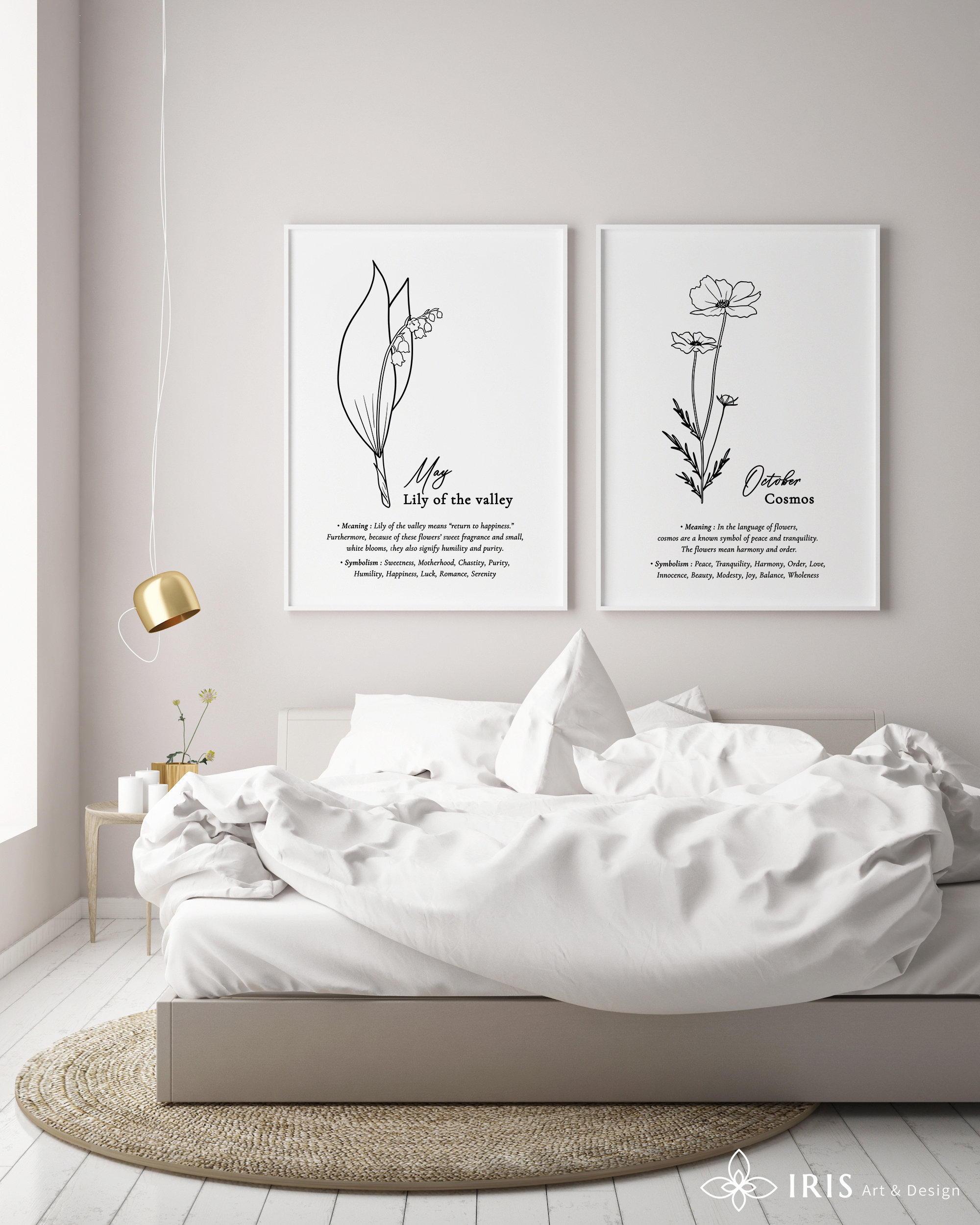 Birth Month Flower Print Printable Wall Art October Birth - Etsy