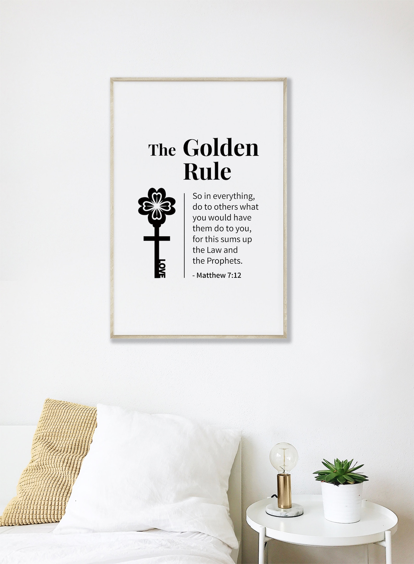 The Golden Rule, Bible Verse Wall Art, Matthew 7 12, Bible Quote Print