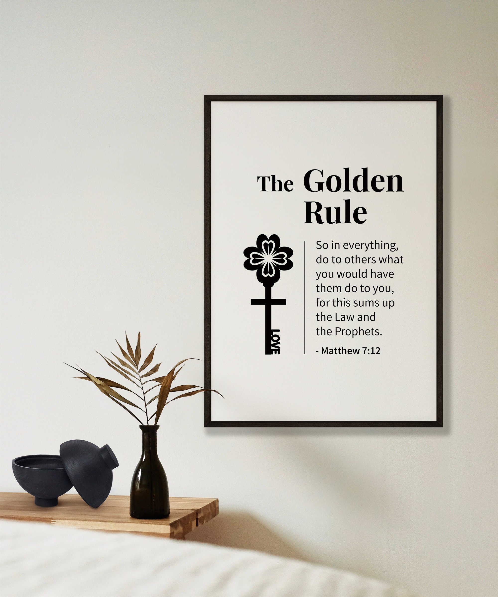 The Golden Rule, Bible Verse Wall Art, Matthew 7 12, Bible Quote Print