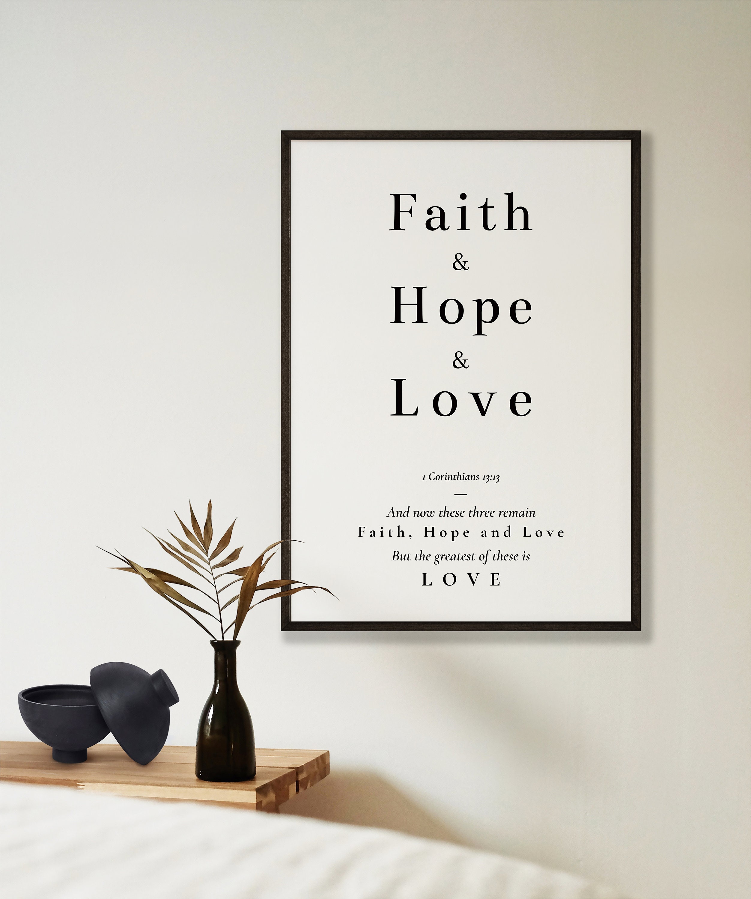 Faith Hope Love Print | Bible Verse Wall Art | 1 Corinthians 13:13 ...