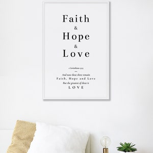 Faith Hope Love Print | Bible Verse Wall Art | 1 Corinthians 13:13 ...