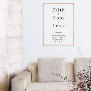 Faith Hope Love Print | Bible Verse Wall Art | 1 Corinthians 13:13 ...