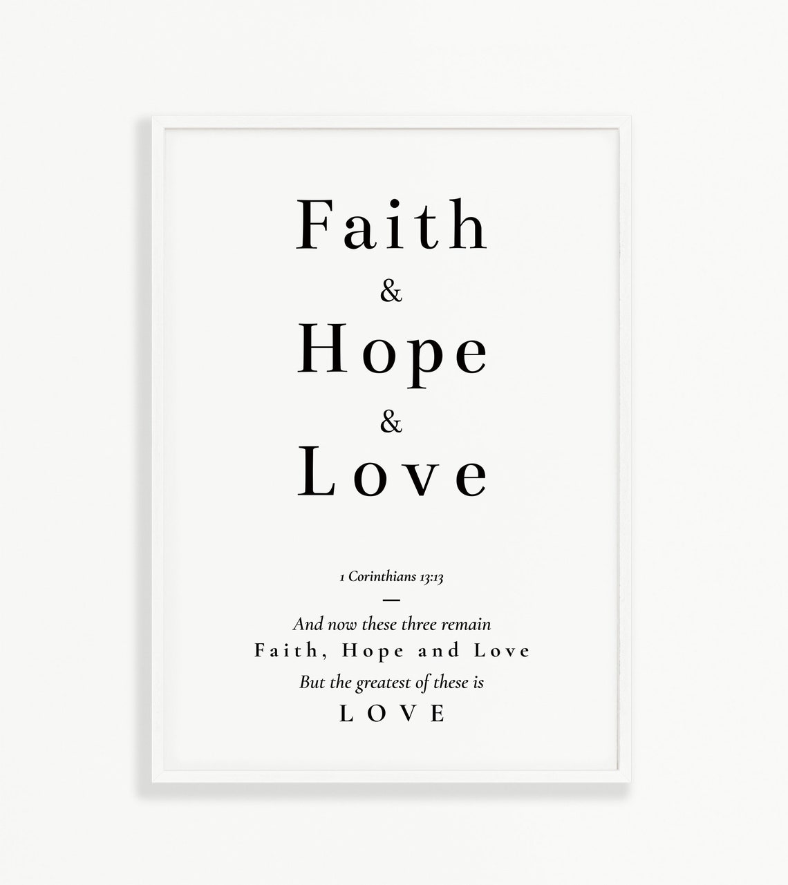 Faith Hope Love Print Bible Verse Wall Art 1 Corinthians - Etsy