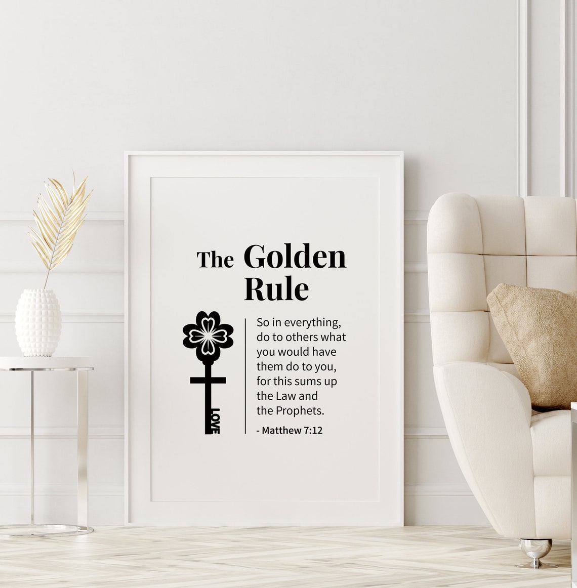 The Golden Rule, Bible Verse Wall Art, Matthew 7 12, Bible Quote Print
