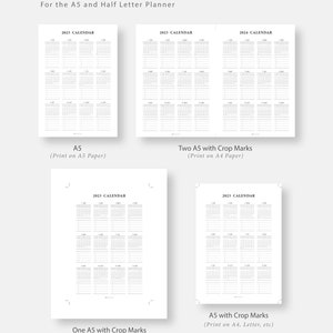 2023 2024 Yearly Calendar Planner Template | Year at a Glance Calendar ...