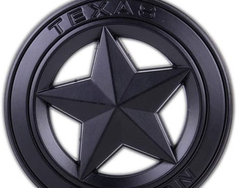 Texas Edition Star ALL BLACK Round 3" Shield Emblem Badge Universal Stick On FITS Tundra Tacoma F150 Silverado Door Tailgate Fender