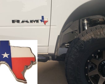 3,5" TEXAS STATE FLAG Texas Emblem Dekal Longhorn Badge Universal Stick-On Passar Silverado Tahoe Sierra F150 Ram Skärmdörr Baklucka Lastbil