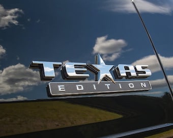 Texas Edition 3M Stick On Emblem Badge Decal FITS Sierra Chevy Silverado Suburban Tahoe Ford F150 Dodge Ram Nissan Titan Truck Door Fender