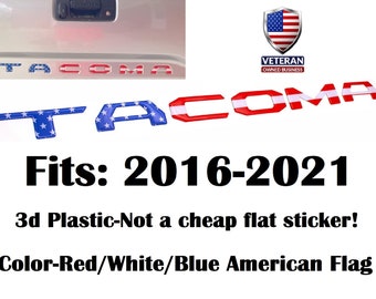 thumbnail image 2 of AFX 3D Domed Tailgate Letters For Chevy Colorado (2021-2022) – American Flag Blackout Design – Glossy/Matte Finish – Emblem Decals 2 of 6