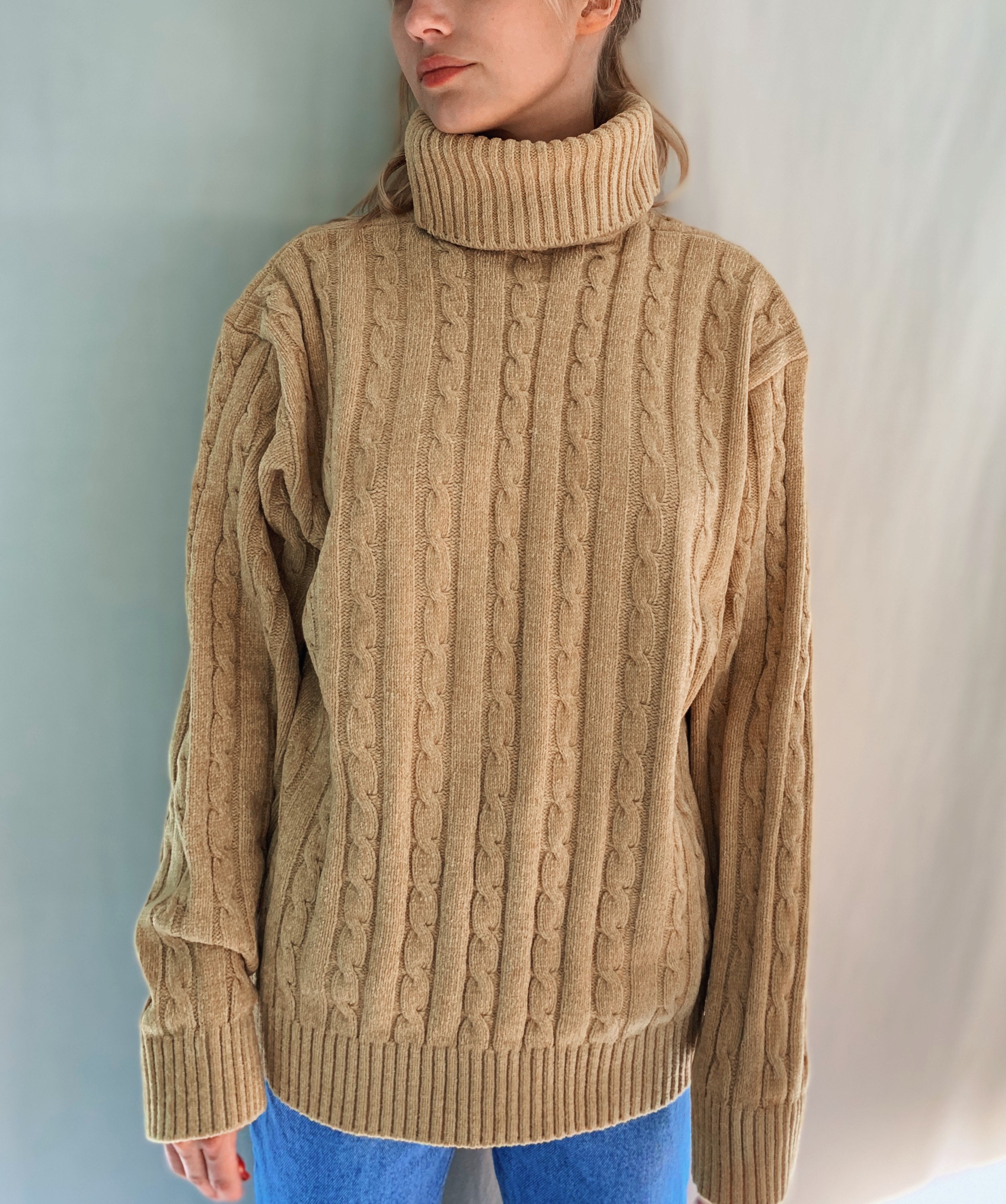 Vintage amarillo suéter de gran tamaño Etsy