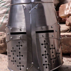 Templar Steel Crusader Helmet Knights Helmet | Wearable for Adults | Medieval Costumes
