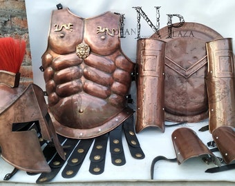 Mittelalterliche tragbare Rüstung, griechische Spartan-Körperrüstung, Cosplay-Kostüm, 300 Spartan-Helm oder Arm-/Beinschutzschild, komplettes Halloween