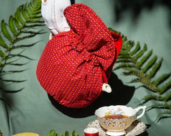 Navy and Red Tea Cozy