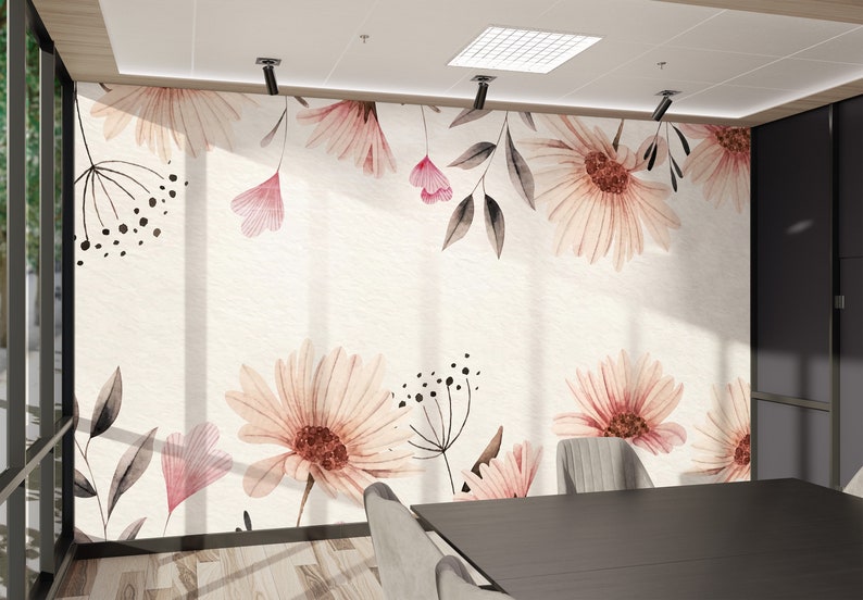 Flower Wallpaper Flower Texture Mural Removable Peel and | Etsy