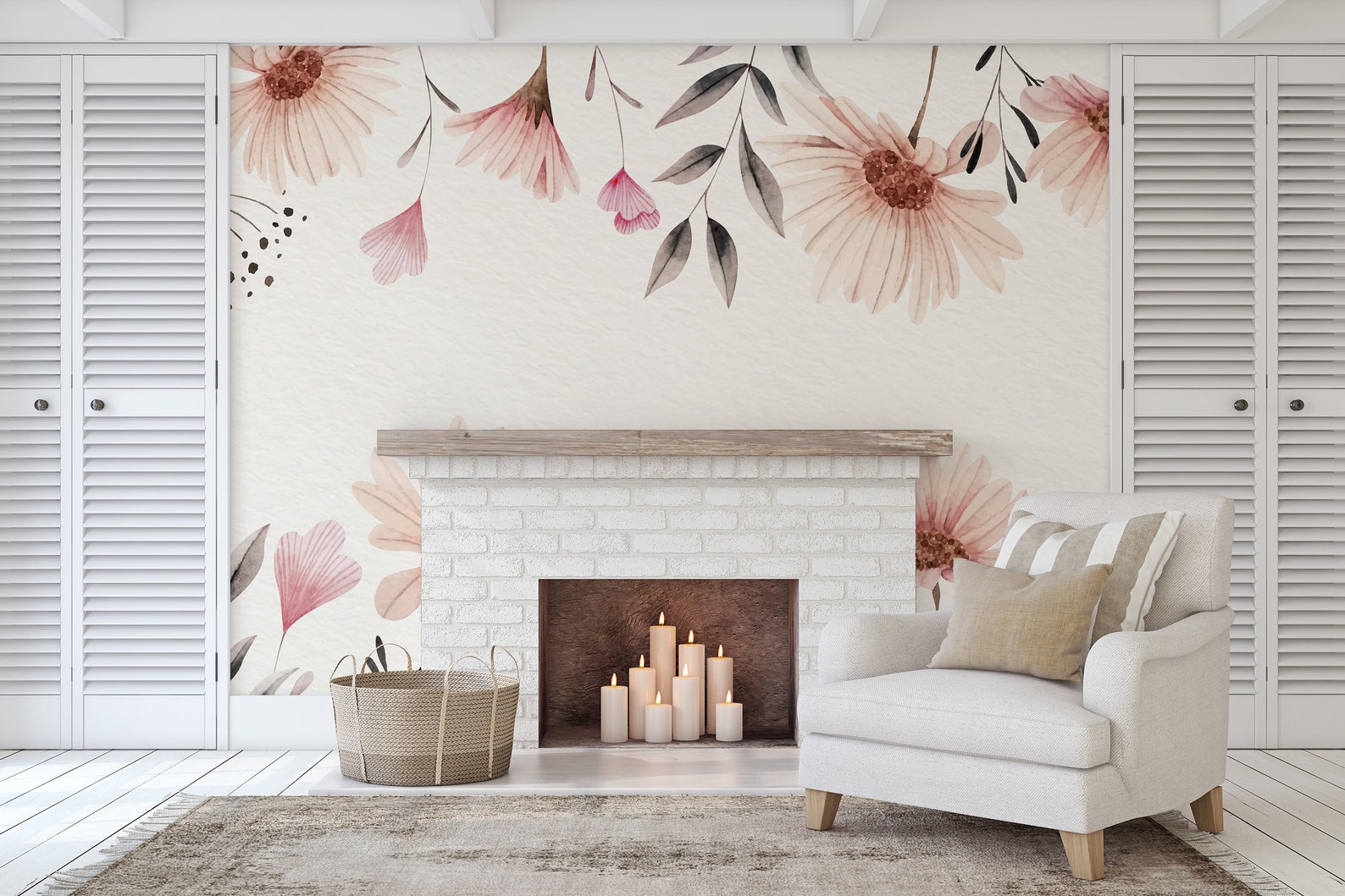 Flower Wallpaper Flower Texture Mural Removable Peel and - Etsy