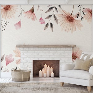 Flower Wallpaper Flower Texture Mural Removable Peel and - Etsy