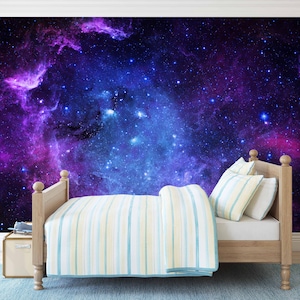 Space Wallpaper | Universe Galaxy Wallpaper | Stars Removable Wallpaper | Self Adhesive Wallpaper Peel and Stick