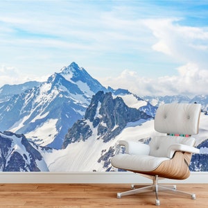 Schnee berge Tapete Natur Tapete Berglandschaft selbstklebend abnehmbar Wohnzimmer Schlafzimmer