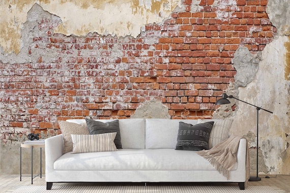 Buy Old Brick Wall Mural Wallpaper Self Adhesive Wall Decoration Online in  India - Etsy