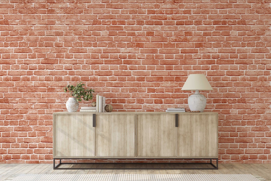 Red Brick Wallpaper Removable Peel and Stick Self Adhesive Textile