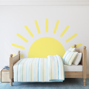 Half Sun Wall Decal, Sun Wall Sticker Decal, Peel and Stick Decals