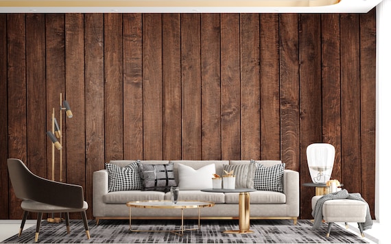 Vintage Wood Panel Wallpaper Rustic Vibes Cottage Style - Etsy