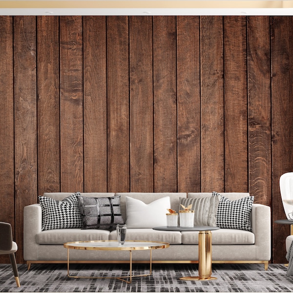 Wood Panel Wallpaper Etsy
