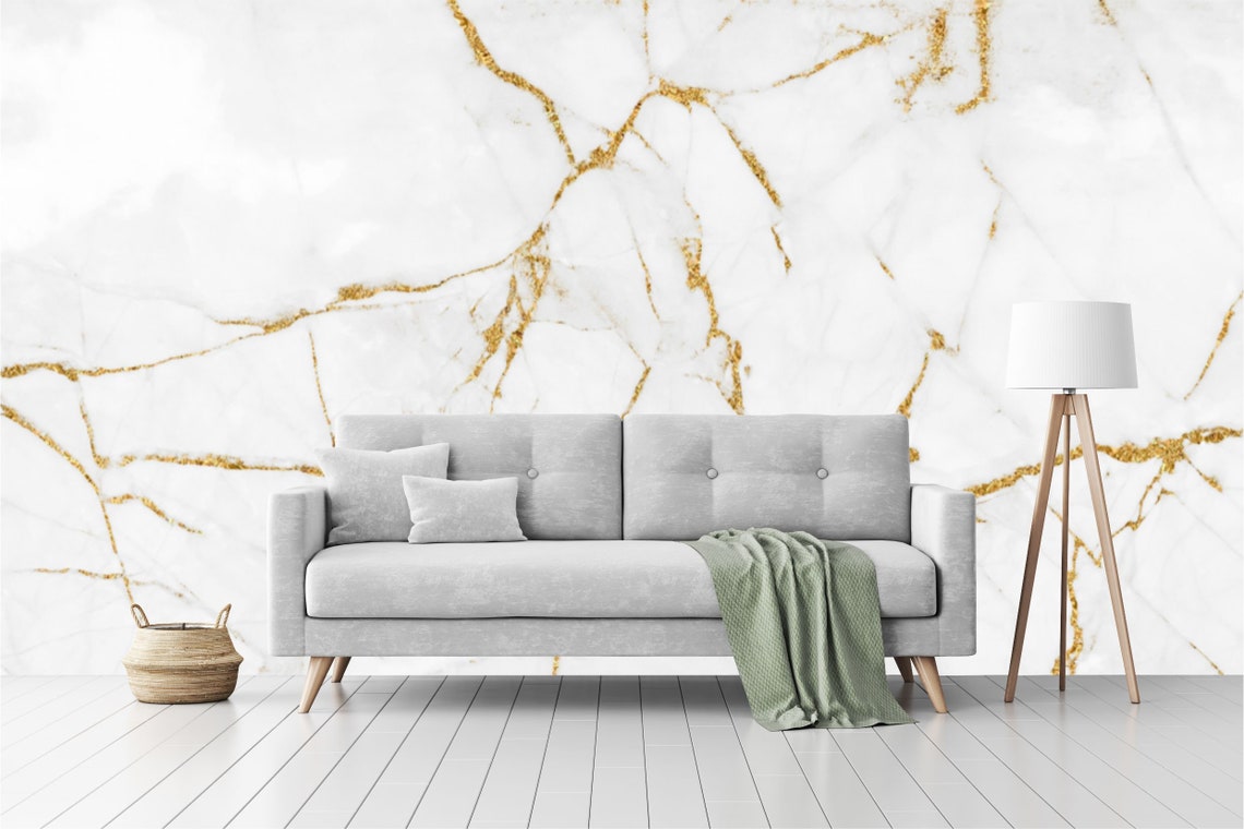 Gold Marble Peel and Stick Self Adhesive Wallpaper Abstract Etsy