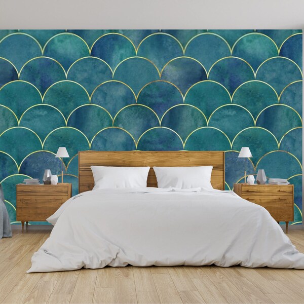 Fish Scale Wallpaper Etsy