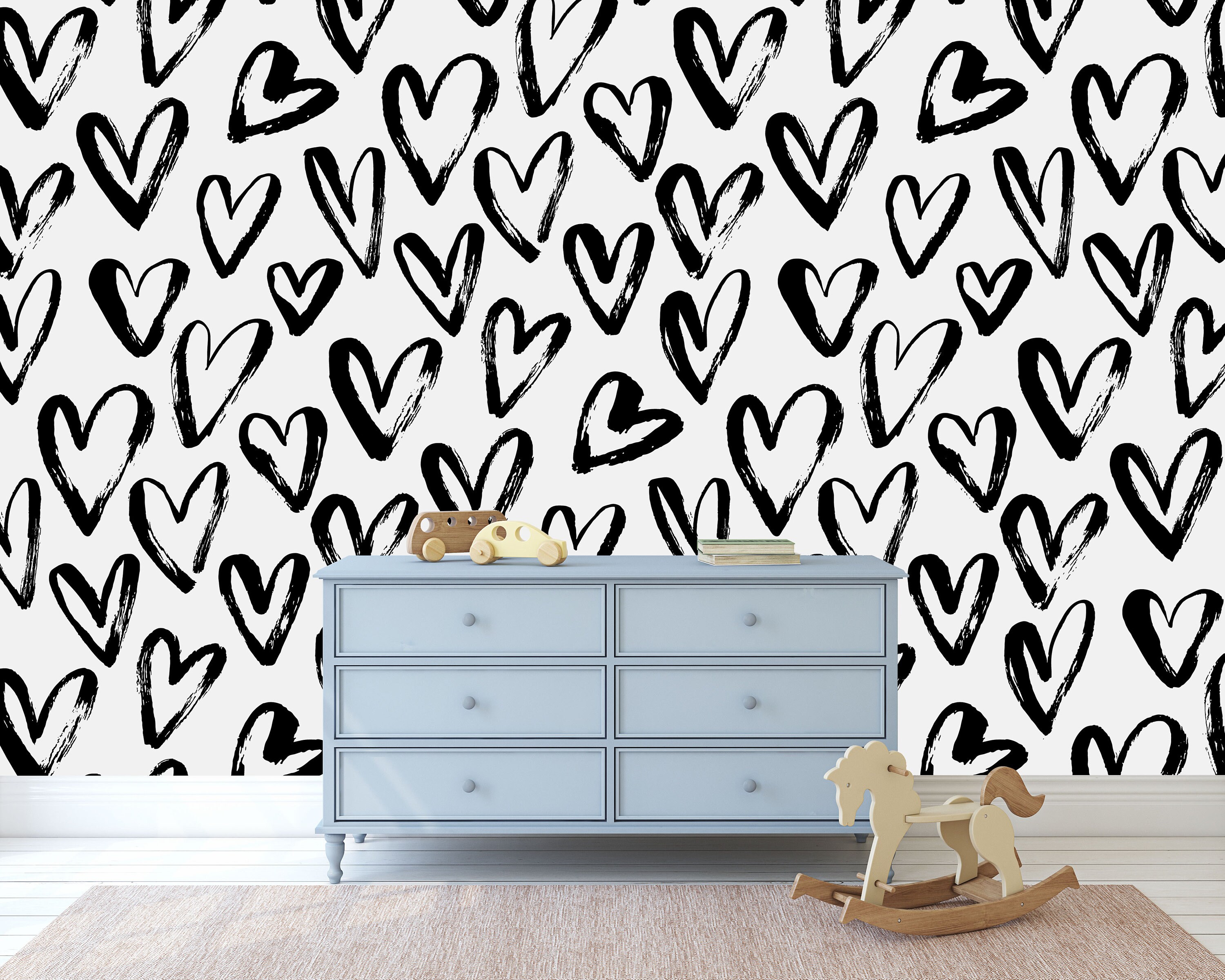 Colorful Hearts Wallpaper Self Adhesive Peel and Stick for - Etsy