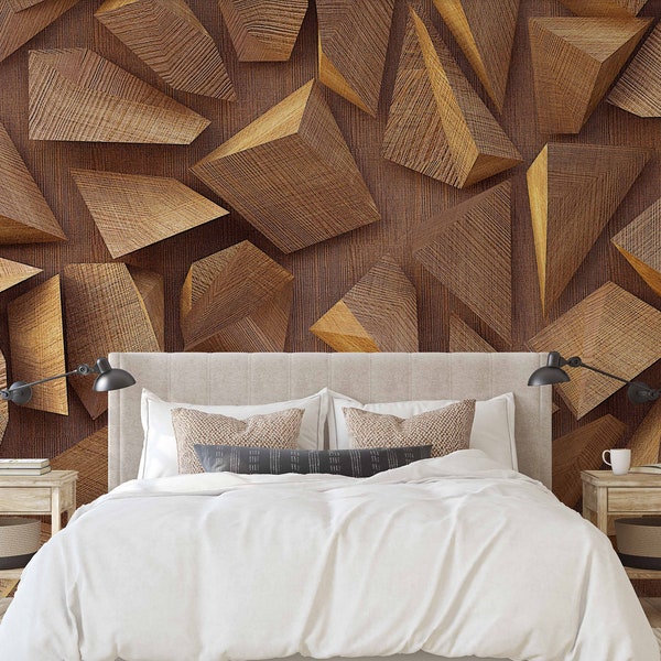 Removable Wallpaper Wood Etsy