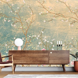 Spring Flowers Wallpaper Background Floral Texture, Modern Home Decor, vintage wallpaper
