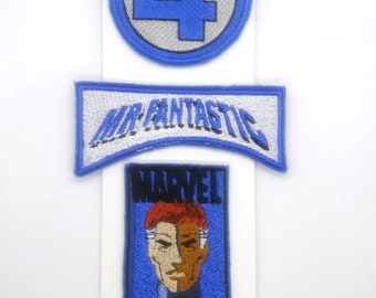 Superhero Patches - Mr. Fantastic, Fantastic Four, Sew On, Iron On, Velcro, Magnet, Custom Embroidered Designs Available, EmbroideryGnome