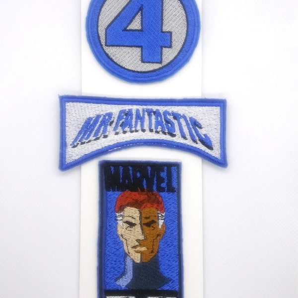 Superhero Patches - Mr. Fantastic, Fantastic Four, Sew On, Iron On, Velcro, Magnet, Custom Embroidered Designs Available, EmbroideryGnome