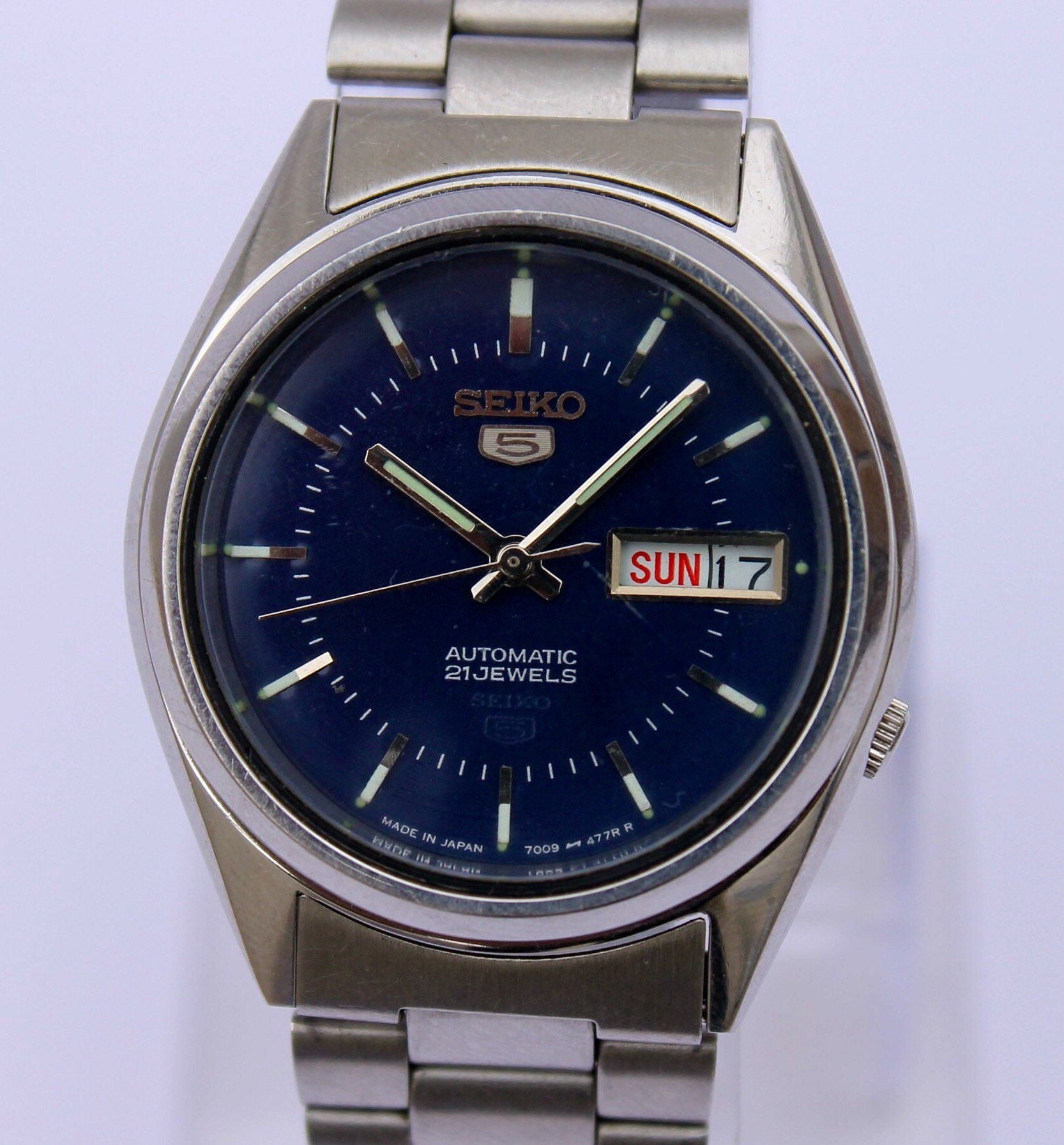 Vintage SEIKO 5 7s26 3040 Automatic Wristwatch Day Date Blue - Etsy  Australia