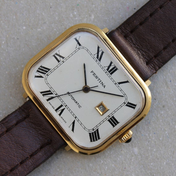 Festina Orologio Vintage Automatico Uomo Data Quadrante Swiss | Etsy Italia