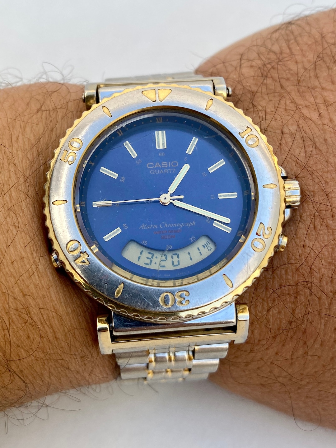 Casio Alarm Chronograph Watch Mens Quartz Ref 388 AD710 Blue Etsy