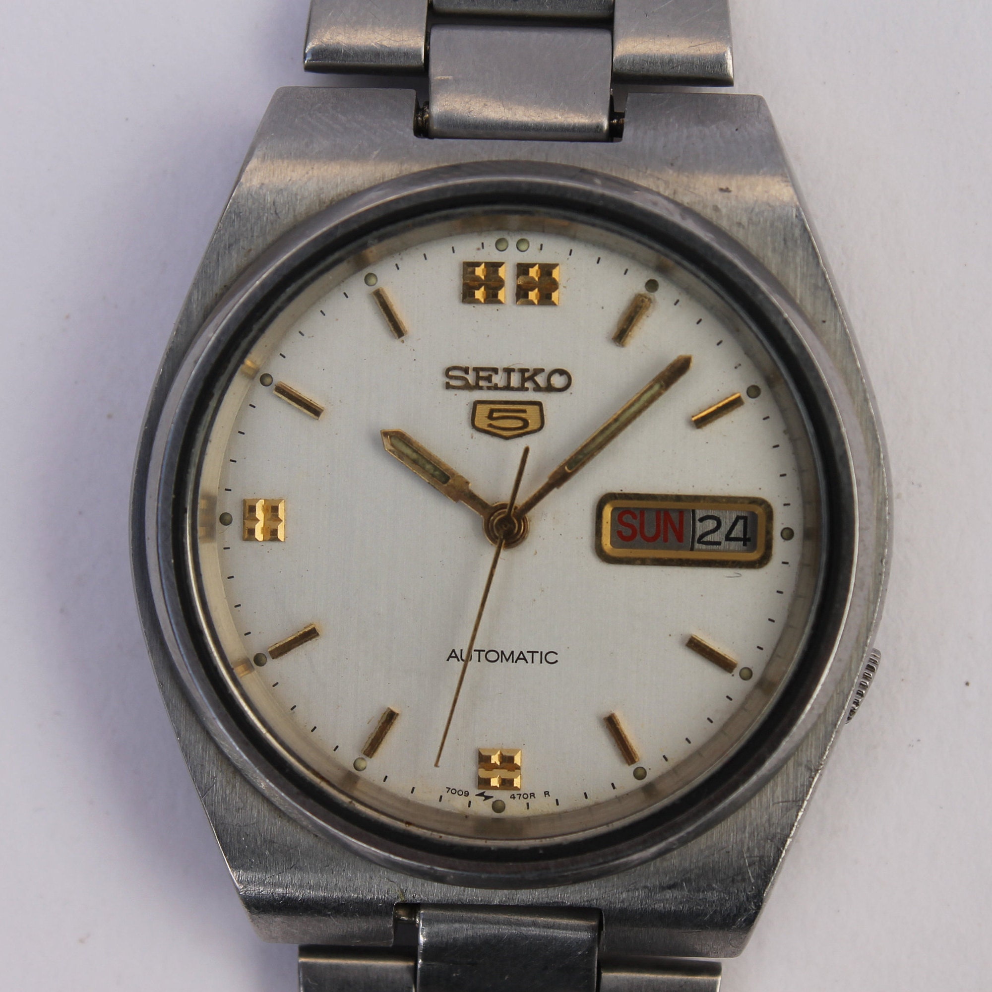 Vintage SEIKO 5 Automatic  Mens Wristwatch Day Date   Etsy