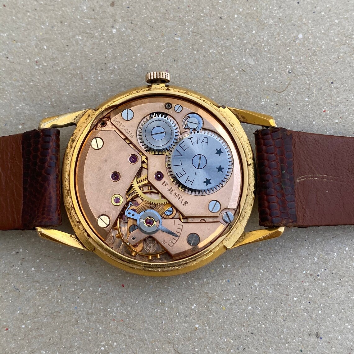 Vintage HELVETIA Watch Mens Hand winding 17 Jewels Swiss Made Etsy France