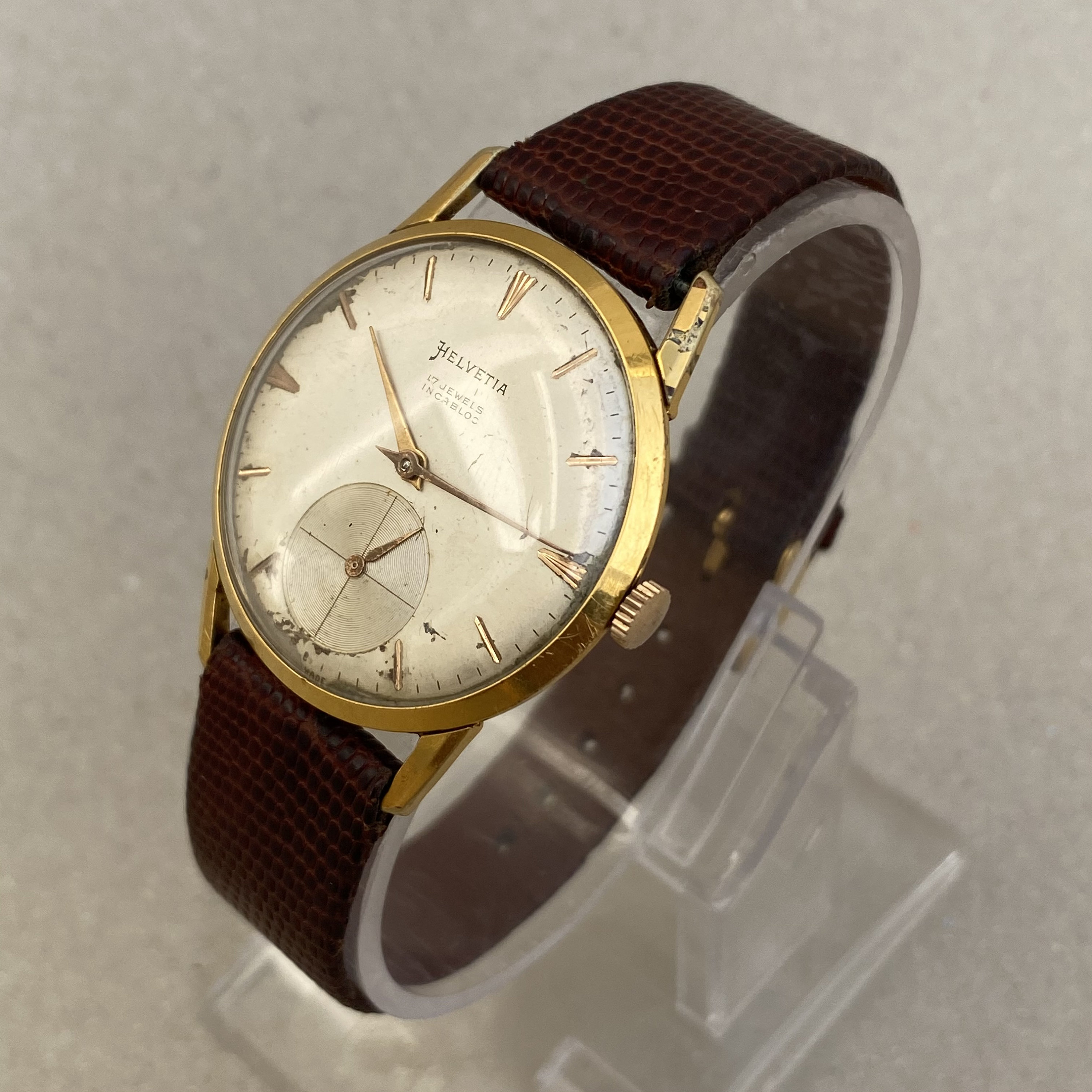 Vintage HELVETIA Watch Mens Hand winding 17 Jewels Swiss Made Etsy France