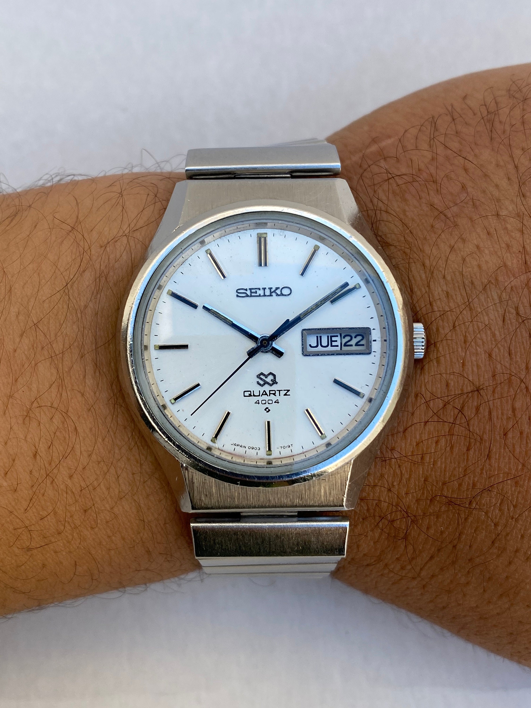 Vintage SEIKO SQ 09037019 Quartz 4004 Watch Mens Day Date Etsy