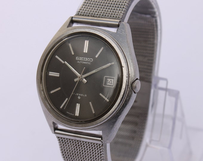 Seiko 6118-8000 Automatic Vintage Watch Mens Date Black Dial - Etsy Denmark