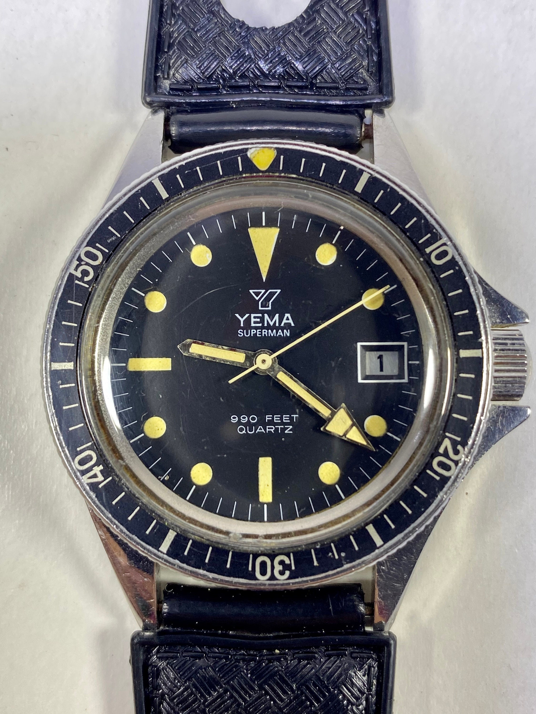 Vintage YEMA Superman 39mm Watch Mens Diver Quartz 300m Date Etsy