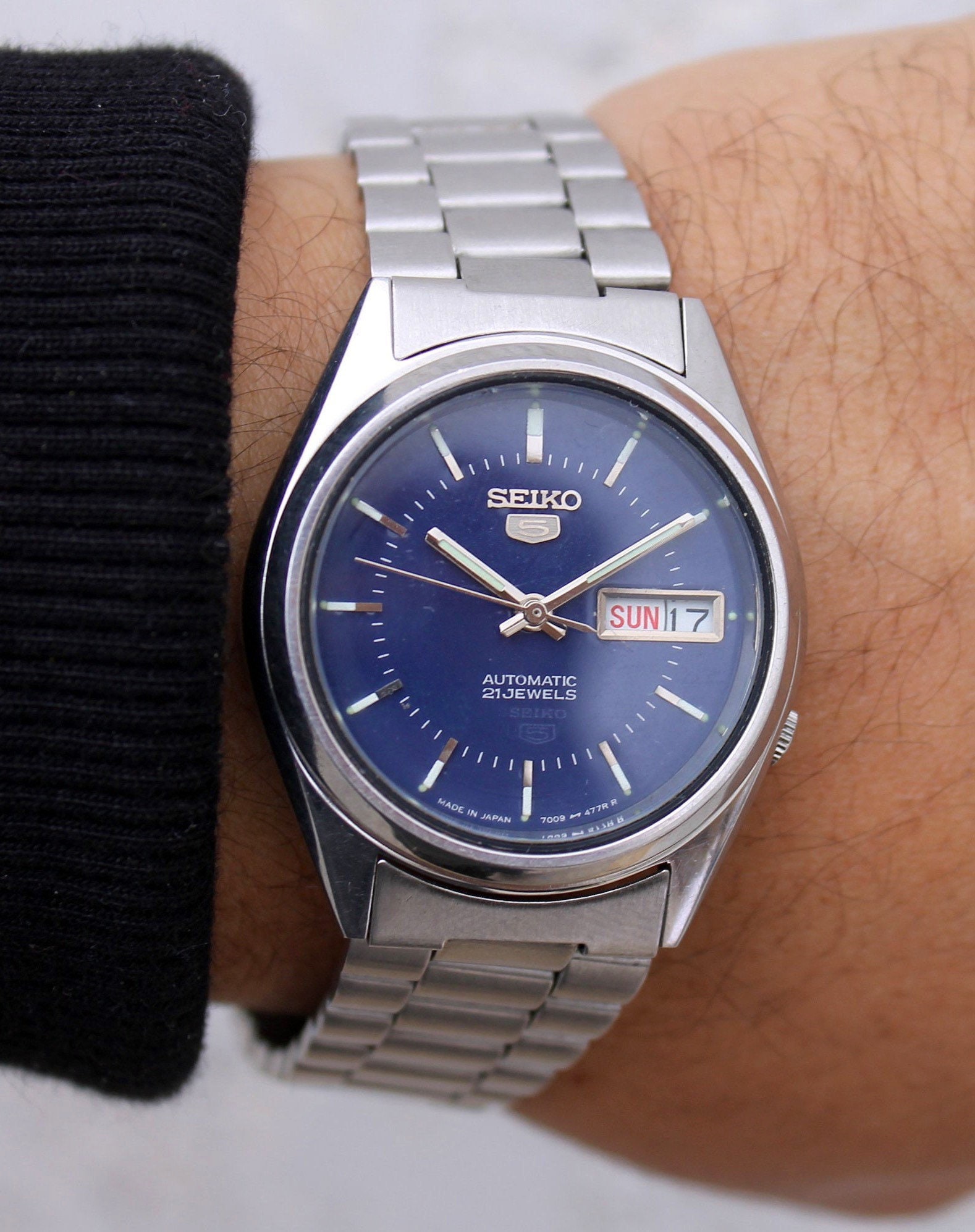 Vintage SEIKO 5 7s26 3040 Automatic Wristwatch Day Date Blue - Etsy  Australia