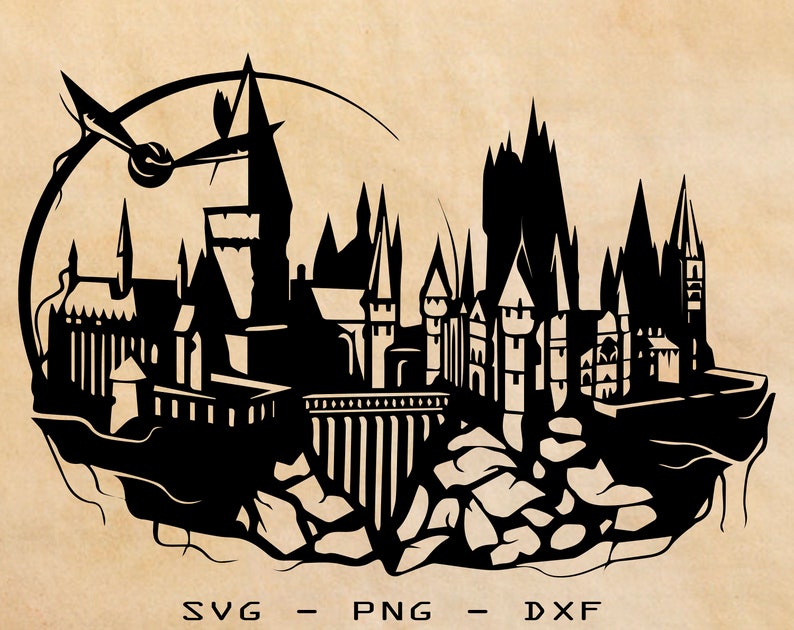 Download Hogwarts Harry Potter svg/png/dxf Wizard svg Muggle Cut | Etsy