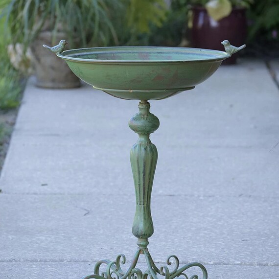 Garden Bird Bath Metal Birdbath Galvanized Birdbath Bird Etsy