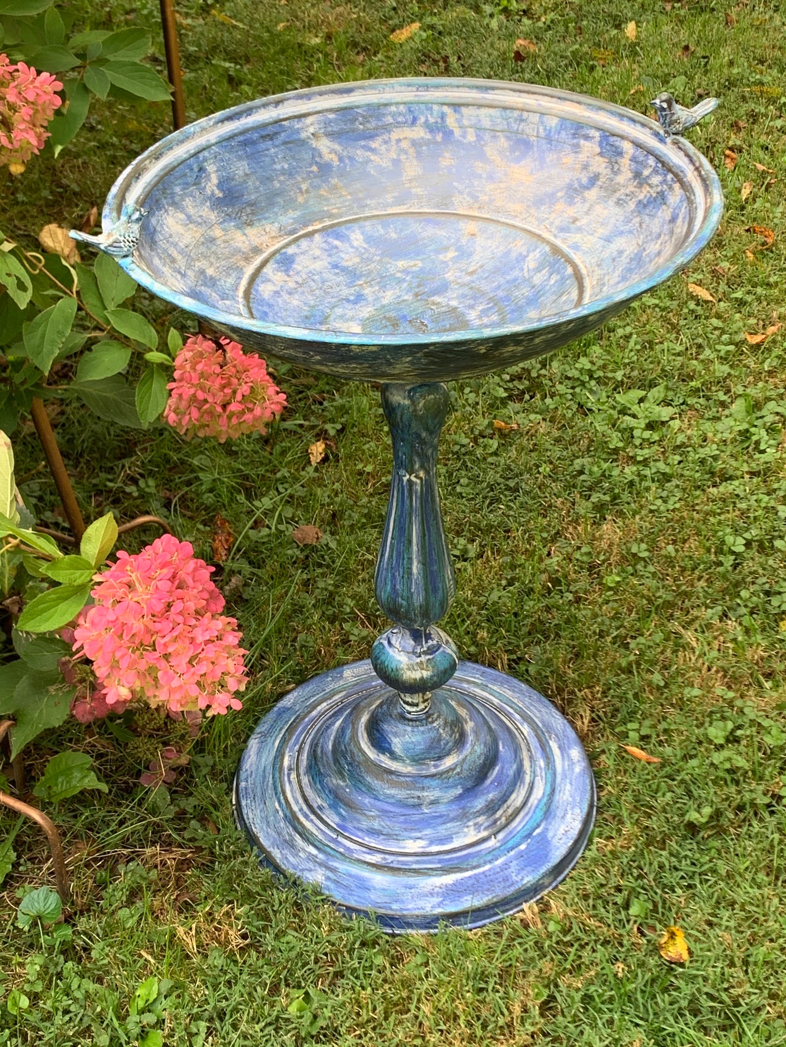 Garden Bird Bath Set of 2 Metal Birdbath Galvanized Etsy